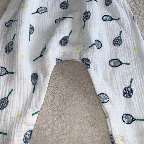 NWT Angel Dear Smocked Tennis Romper 18-24M White - Picture 6 of 9